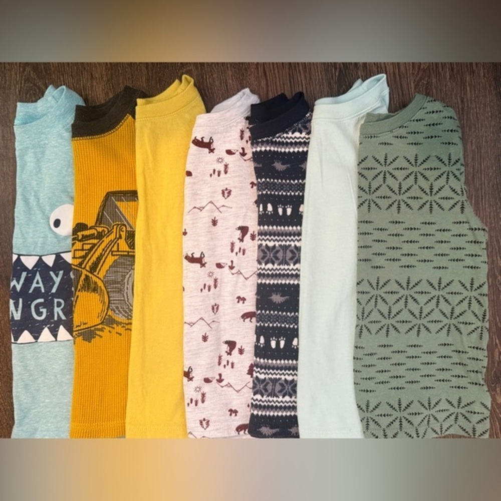 Kids Long Sleeve Tees Set of 7- Assorted Colors